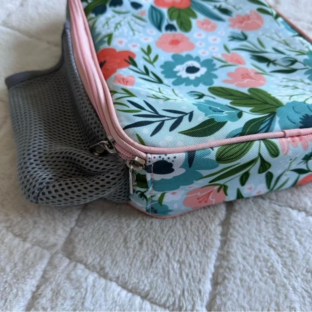 Tal | Blue & Coral Insulated Lunch Box with Hydration Pocket | Kids Lunchbag